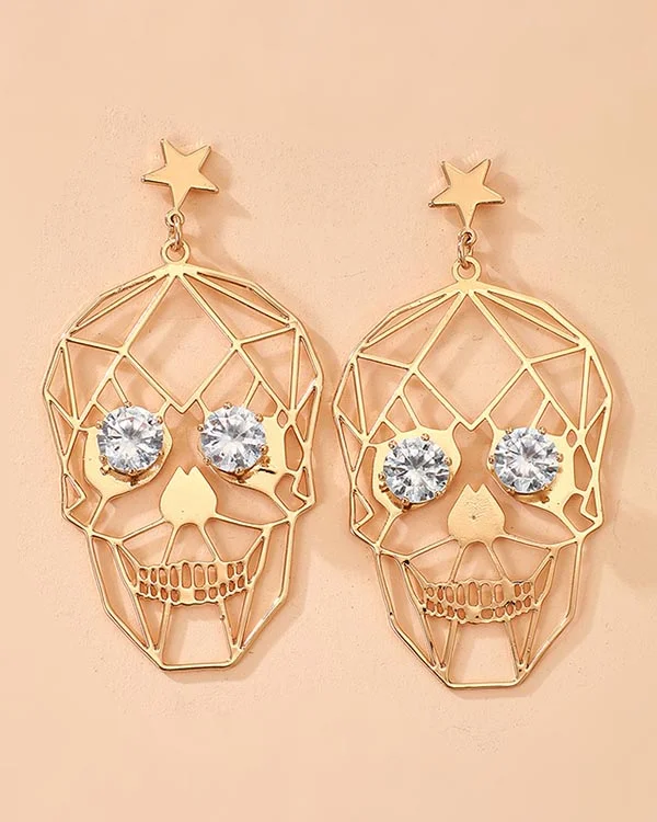 Halloween Skull Face Earrings