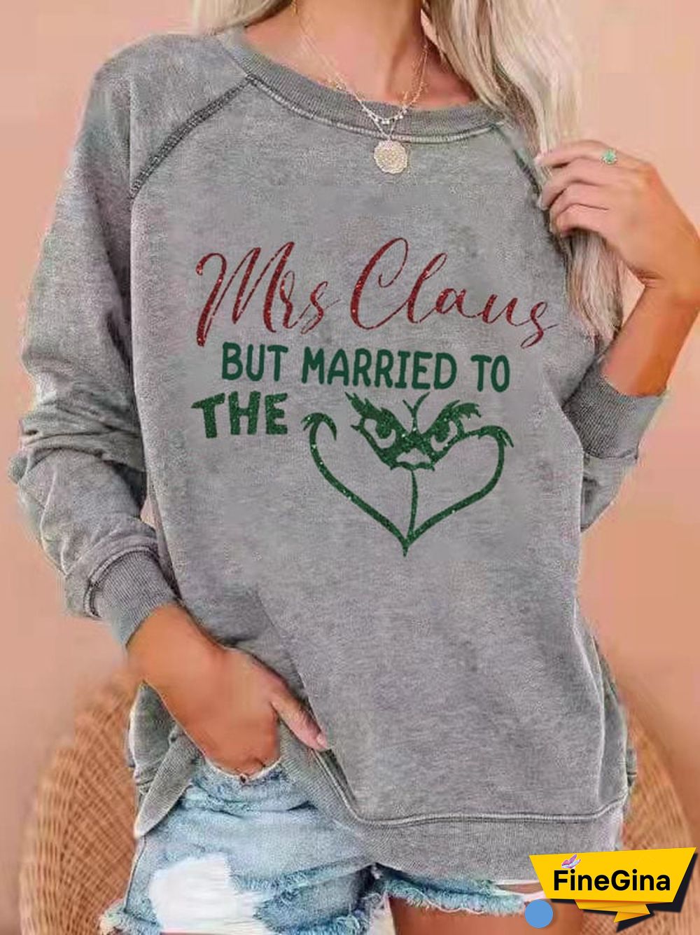 Women's Mrs. Claus Print Casual Sweatshirt