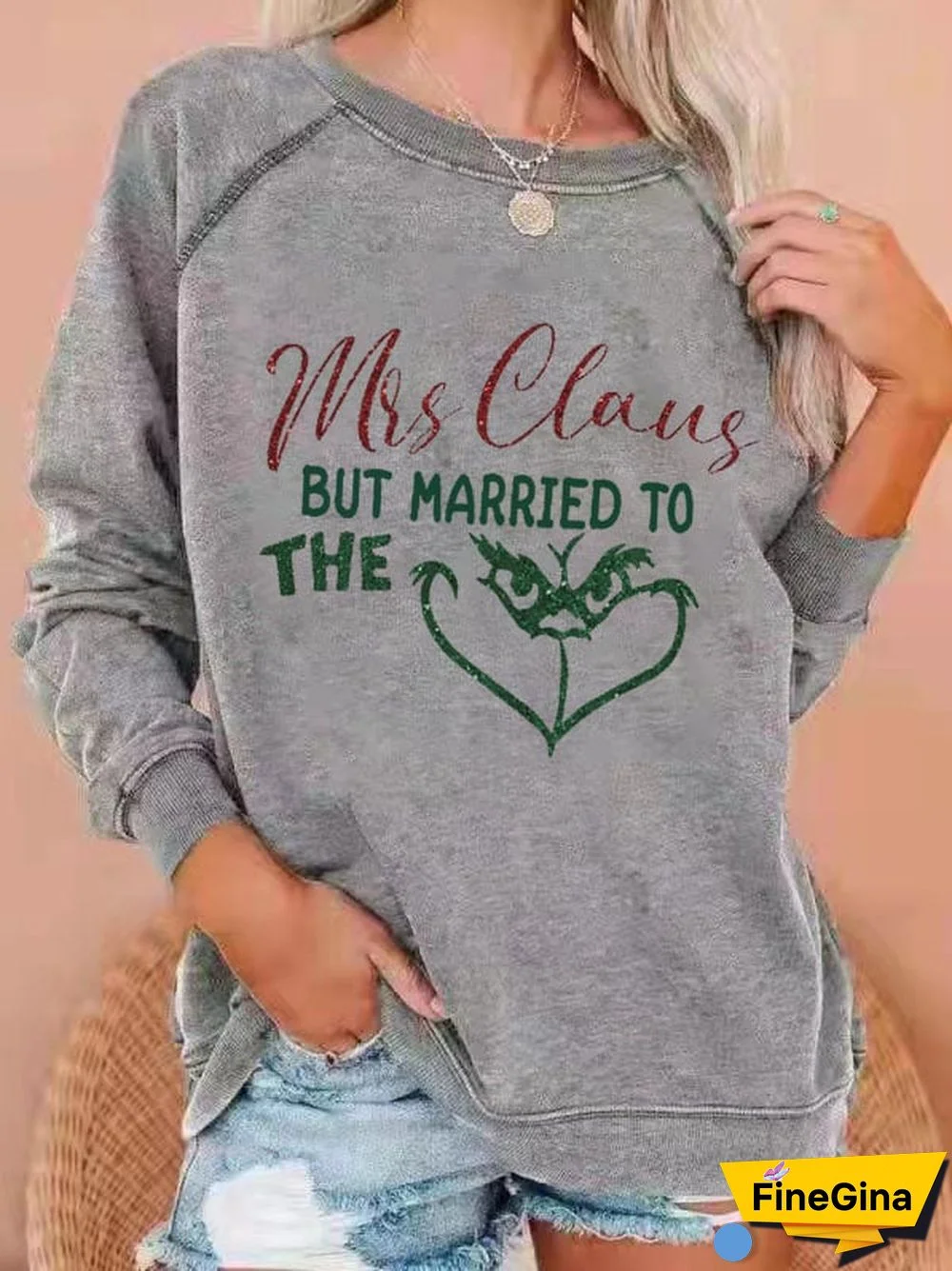 Women's Mrs. Claus Print Casual Sweatshirt