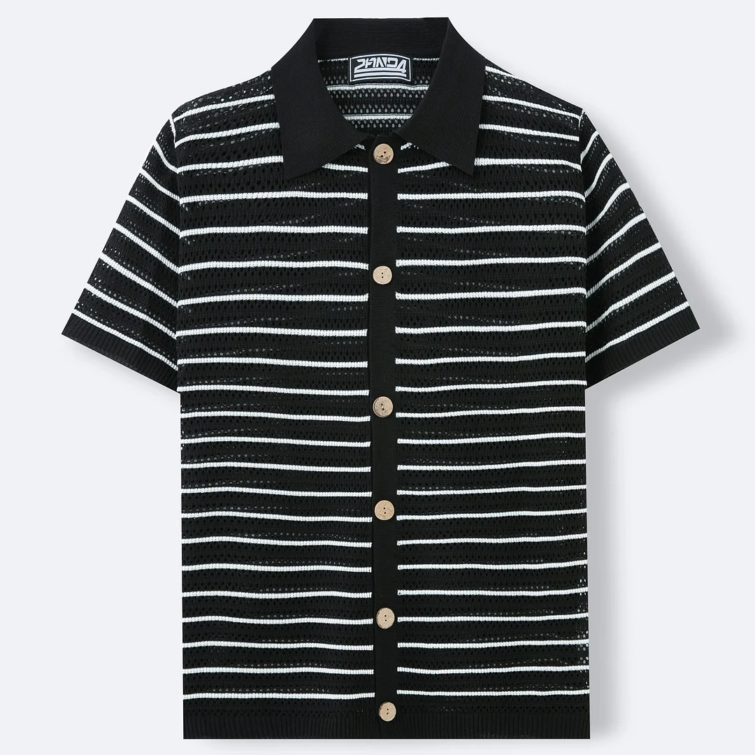 Uveng Uveng Men's New Summer Knits Striped Hairy Casual POLO Shirts Men's SY0208