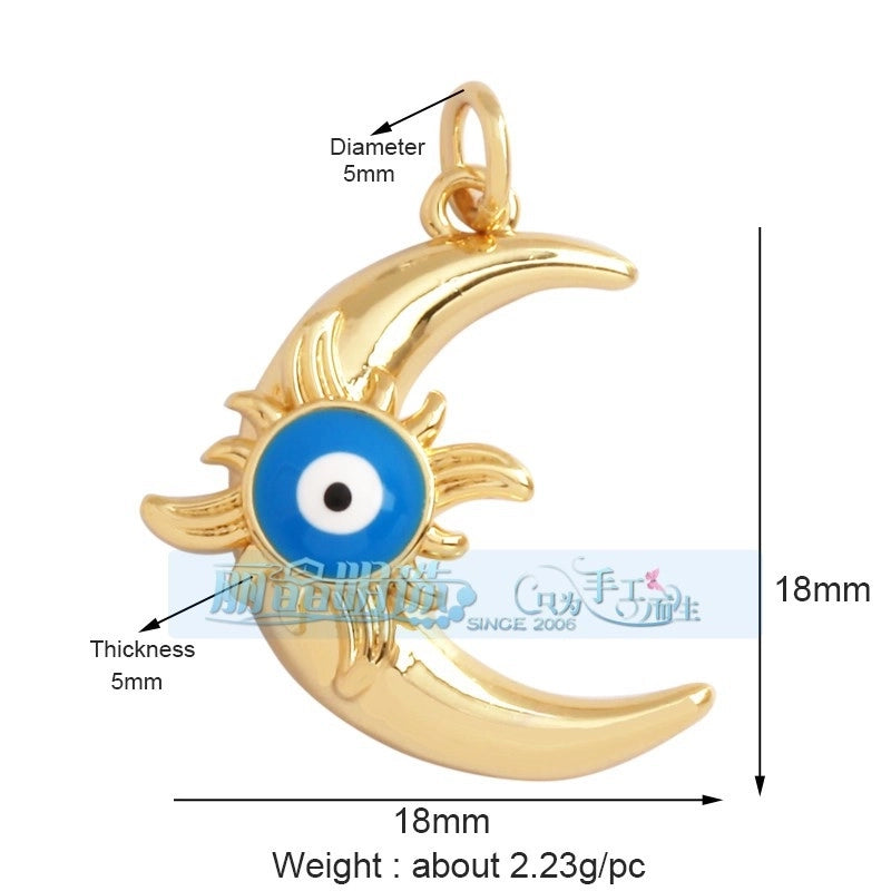 1 Piece Copper Zircon Devil’s Eye Pendant Jewelry Accessories