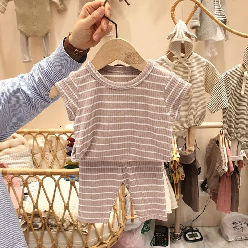 New 2020 Summer Baby Clothing Set Paid Vest Tops and Bloomers 2pcs 0-3Yrs Baby Girls Clothes