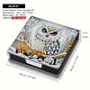 5D DIY Leather Diamond Painting Memo Pad Holder with 160 Sheets Paper (Owl)