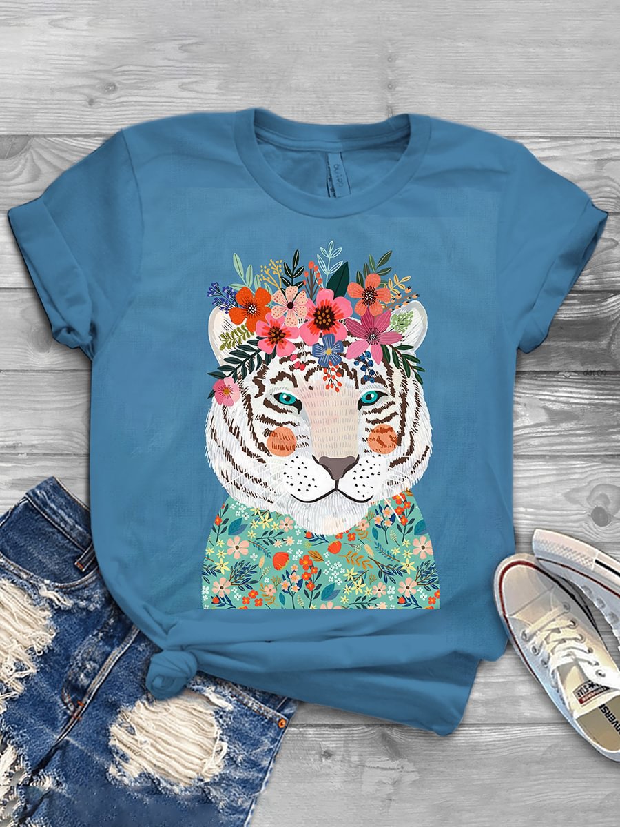 Women's A Cute Tiger Print T-Shirt