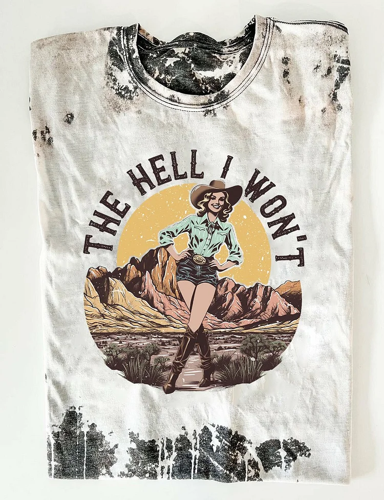 Women's The Hell I Won't Western Fashion Short Sleeve T-Shirt