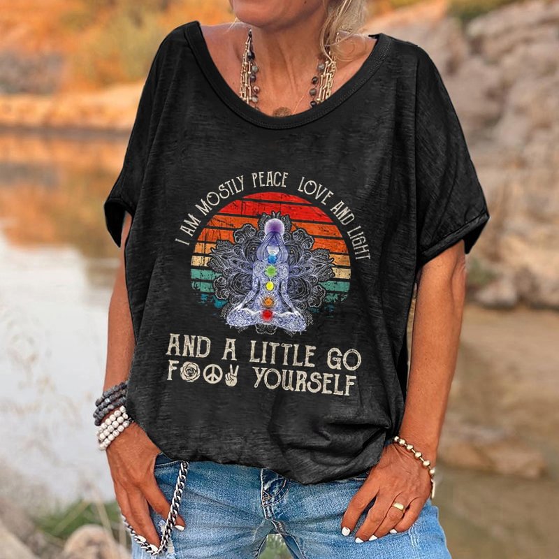 I'm Mostly Peace Love And Light Hippies Tees