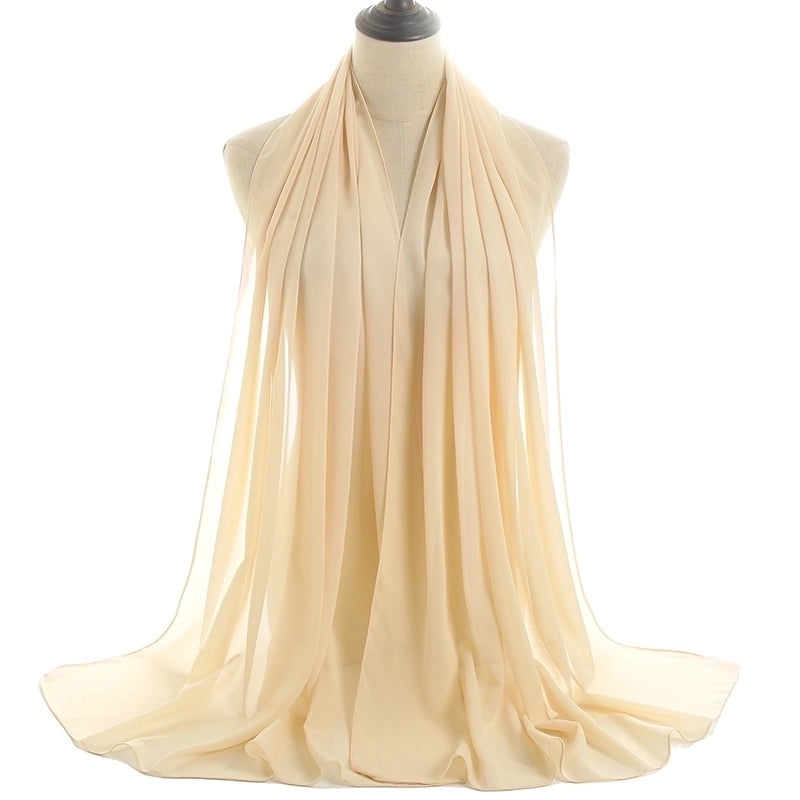 Women’s Minimalist Solid Color Chiffon Cotton Linen Scarves