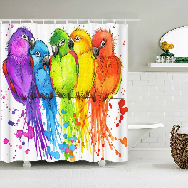 

Shower Curtain – Flowers Birds-180*180cm, 501 Original