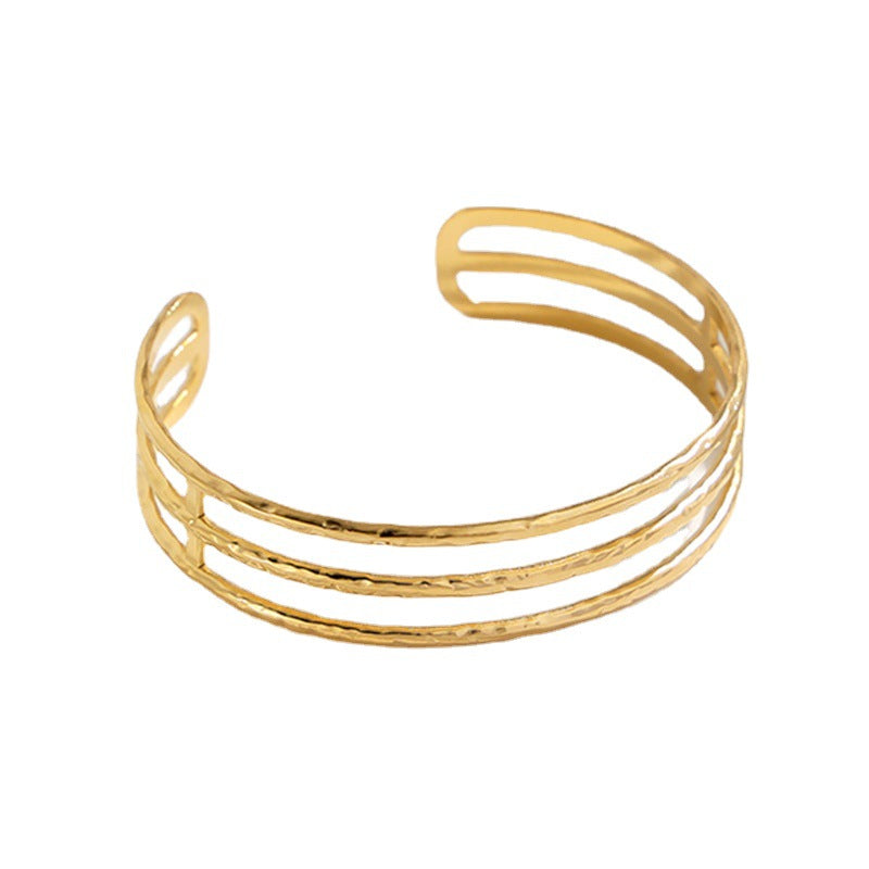 Stripe Stainless Steel Electroplating Bangles