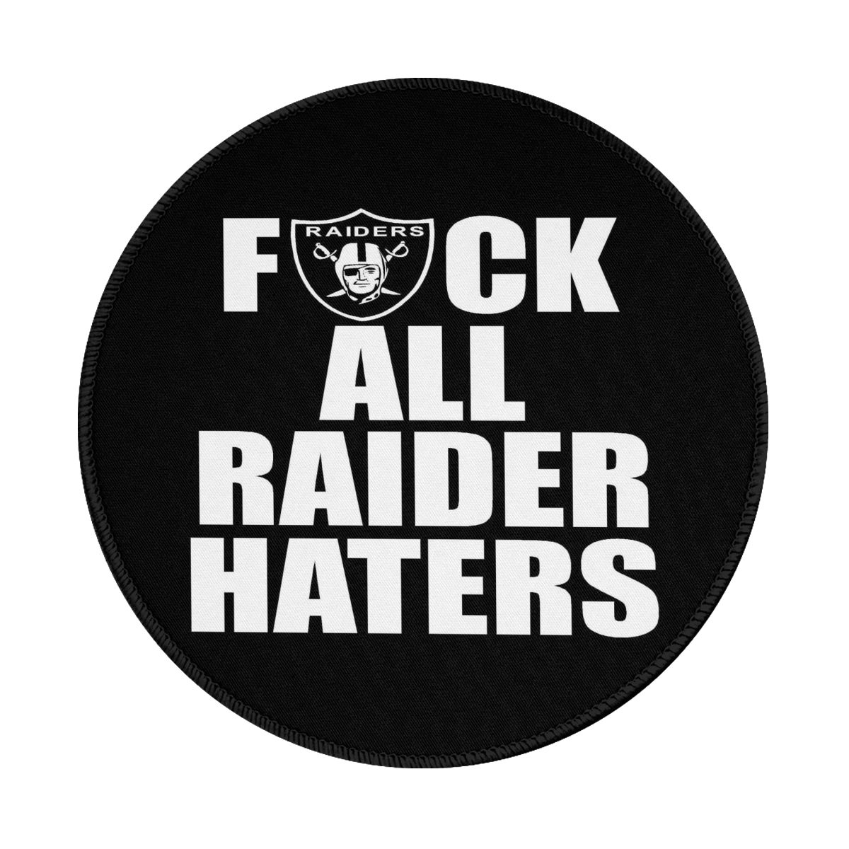 Las Vegas Raiders Text Waterproof Round Mouse Pad for Wireless Mouse