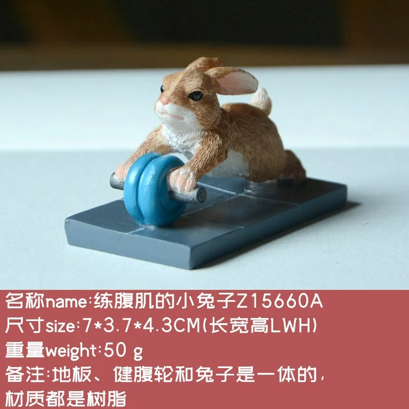 Creative Cute Pig Ornament Sporting Bunny Squirrel Cat Animal  Figurines Exercising Series Resin Craft Tabletop Decorations