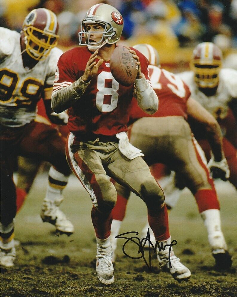 STEVE YOUNG SIGNED SAN FRANCISCO 49ers QUARTERBACK 8x10 Photo Poster painting #3 NFL EXACT PROOF