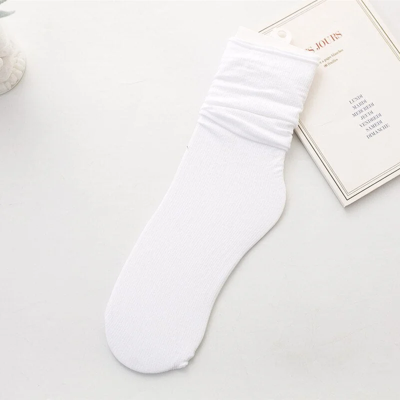Long Socks Colorful Fashion Heap Heap Socks Women Cute Female Socks for Sandal Girl Sox Calcetines Mujer 10 Solid Candy Color