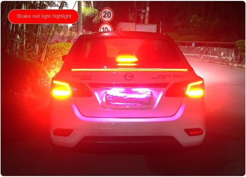 Car modified tail wing LED carbon fiber streamer light