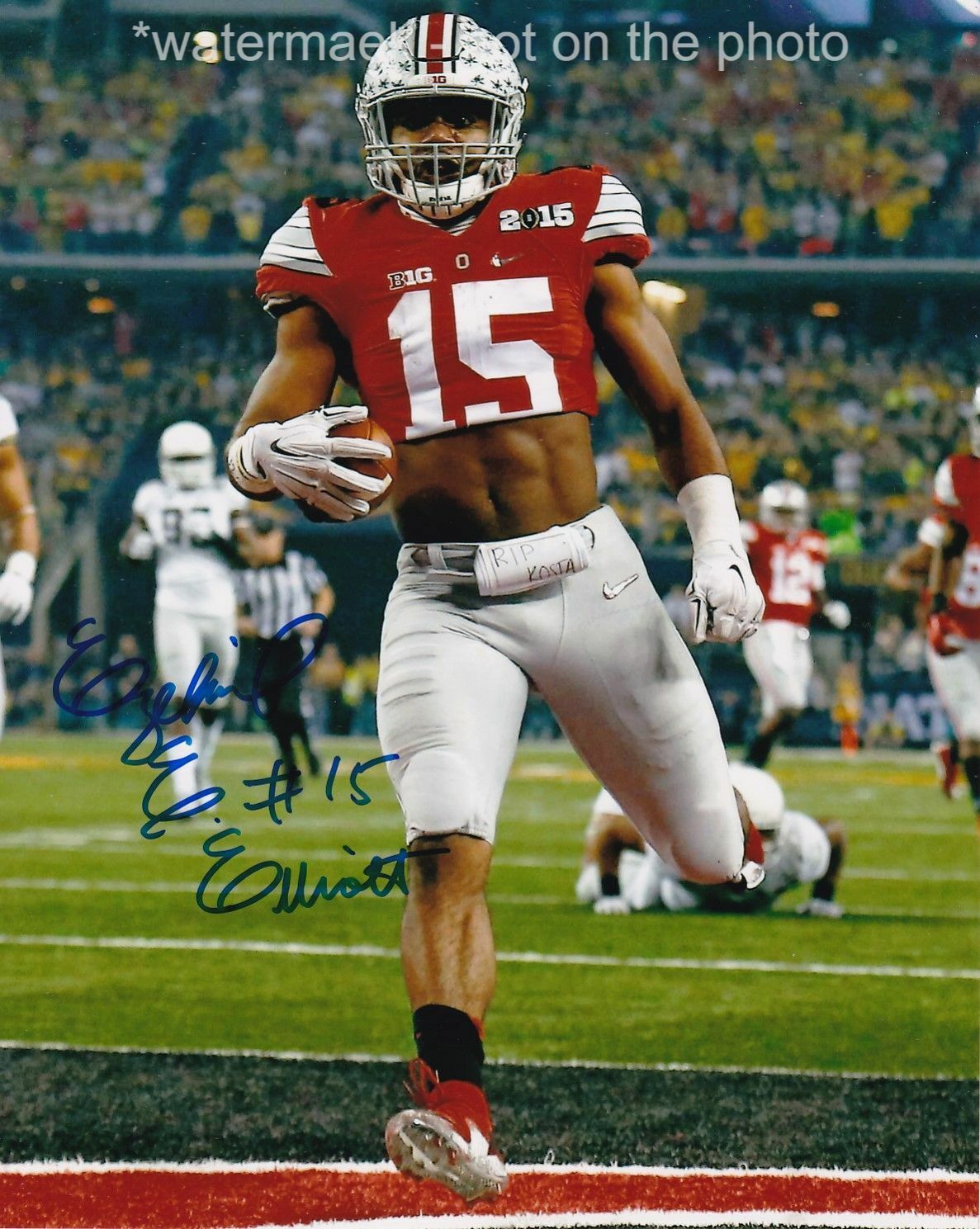 EZEKIEL ELLIOTT SIGNED AUTOGRAPH 8X10 Photo Poster painting OHIO STATE DALLAS COWBOYS