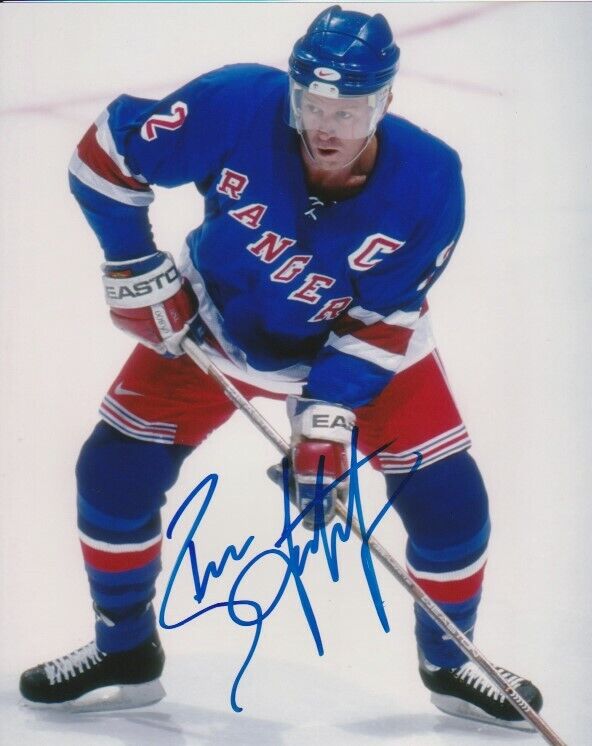 BRIAN LEETCH SIGNED NEW YORK NY RANGERS 8x10 Photo Poster painting #2 HHOF Autograph