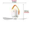 Hanging and standing dual-purpose audio small ceiling fan USB portable fan camping fan with night light detachable fan blades replaceable 4-speed timer with remote control