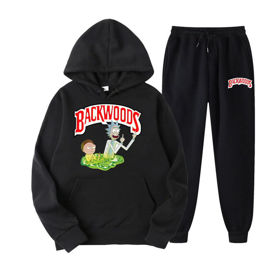 Modirick Print Men's Casual Sports Sweatshirt Backwoods Hoodie Set
