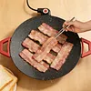 Smokeless Electric BBQ Grill Baking Trays with Handles Removable Grilling Plate 12/14/16in Round Nonstick Cooking Griddle Pan for Steaks Burgers Pancakes