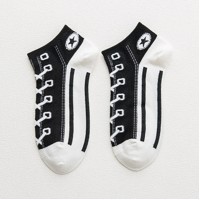 Spring & Summer Fashion Combed Cotton Breathable Unisex Boat Socks Shallow Cut Short Sleeve Funny Socks