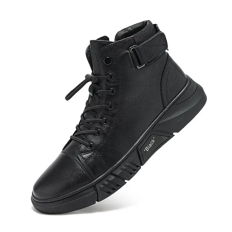 Men Ankle Boots Velcro Leather Walking Orthopedic Shoes Radinnoo.com