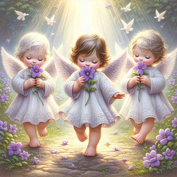 Angel Baby 40*40cm (Canvas) Full Round Drill Diamond Painting gbfke