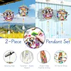 2pcs DIY Diamond Painting Dog Wind Chimes Crystal Window Suncatcher Craft Set Birthday Gifts Home Garden Decor