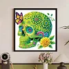 Blumen Schmetterlinge Schädel - speziell geformtes Diamantgemälde - 30*30cm