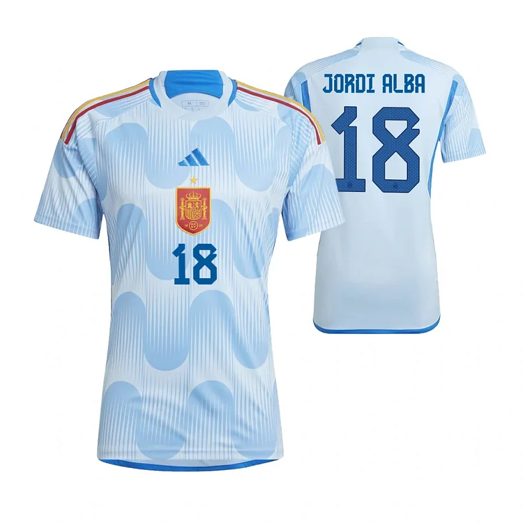 Maillot Espagne Jordi Alba 18 Extérieur Coupe du monde 2022