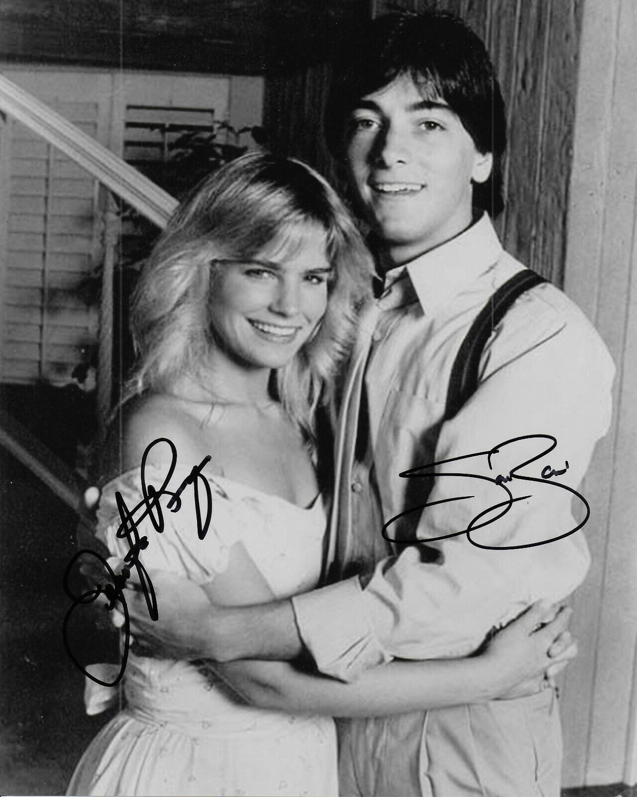 Scott Baio & Jennifer Runyon Charles in Charge Original Autographed 8X10 Photo Poster painting