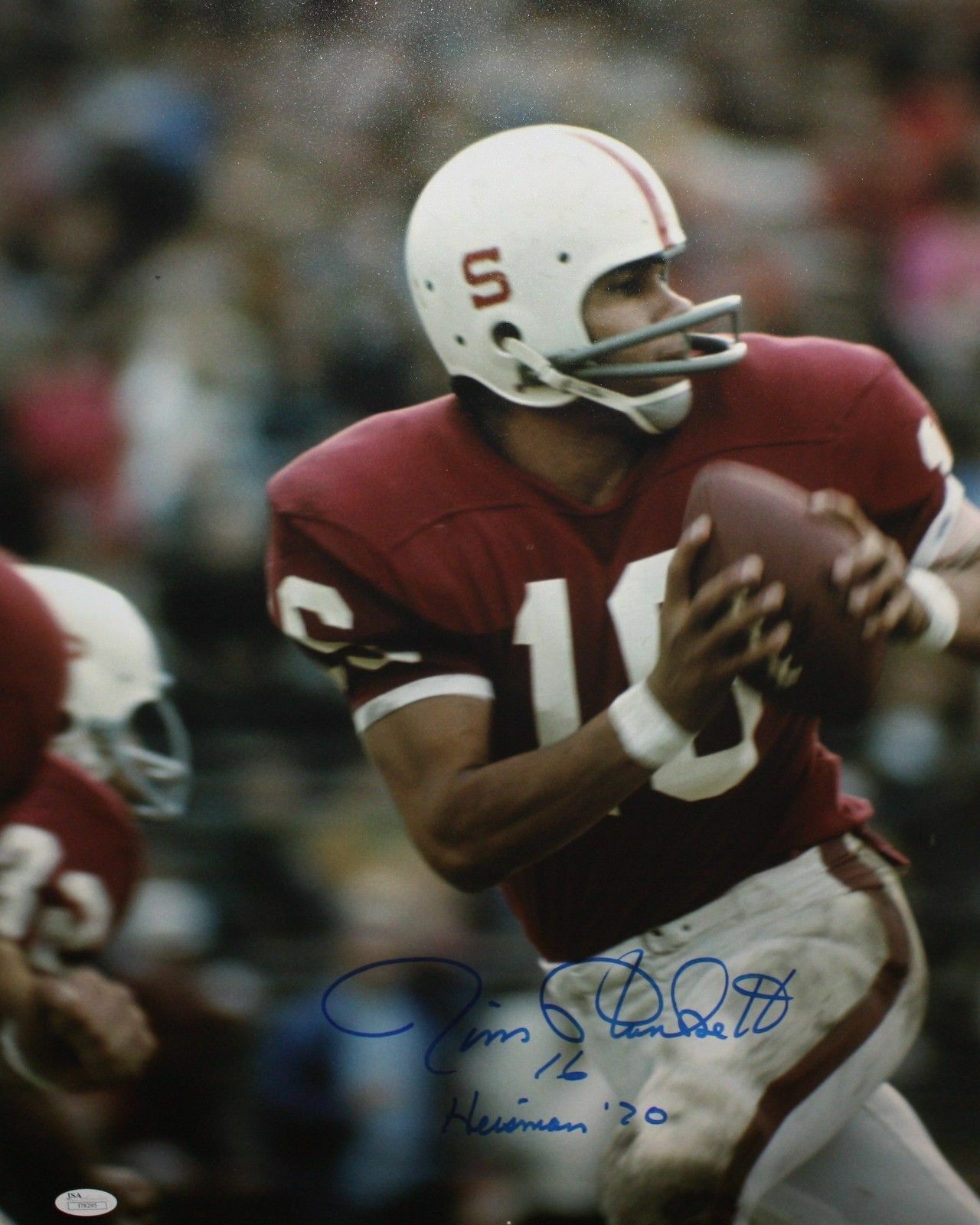 Jim Plunkett Autographed 16x20 Looking To Pass Photo Poster painting- JSA Authenticated