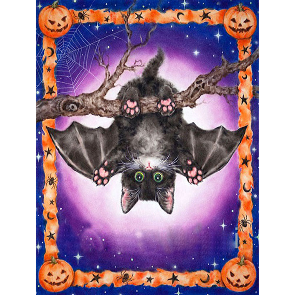 

Bat Cat - Round Drill Diamond Painting - 30*40CM, 501 Original