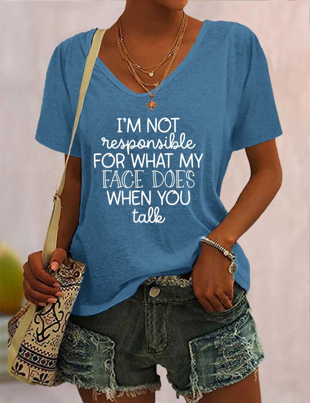 I'm Not Responsible For What My Face Does When You Talk V Neck T-Shirt