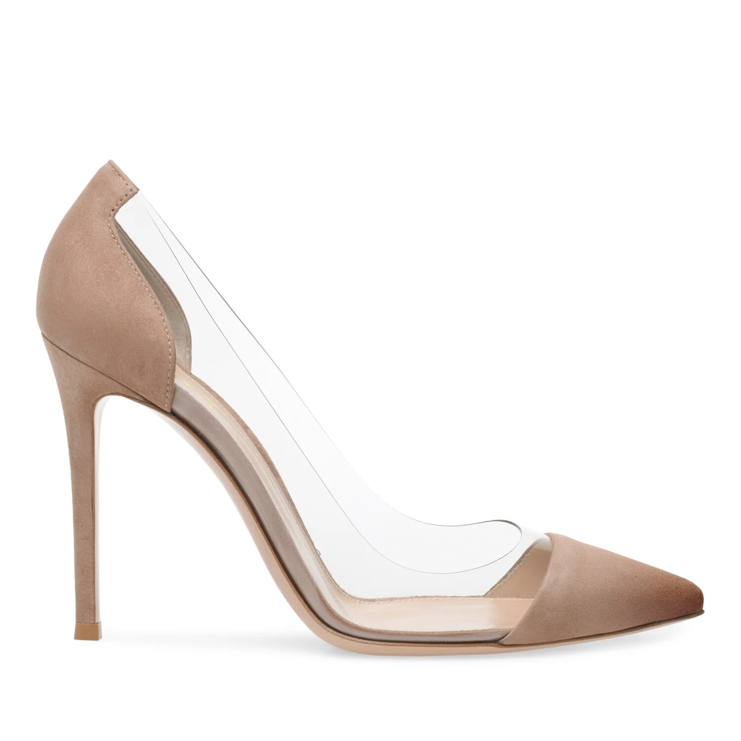 TAAFO Transparent Patchwork Women's Pumps Clear Glass PVC Ladies High Thin Heels  Shoes