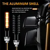 iFunyLED 2PCS Flowing LED Motorcycle Turn Signal Daytime Running Lights, Aluminum Alloy 12V Super Bright Motorbike Front Rear Blinkers Fit for Harley Honda KTM Kawasaki Suzuki Yamaha - White & Amber