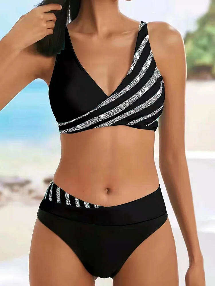 Nowy strój kąpielowy bikini z nadrukiem