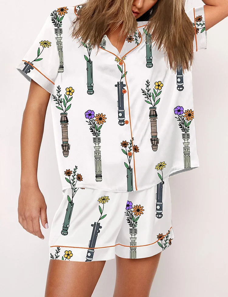 Women's Star Wars Floral Lightsaber Print Pajama Set