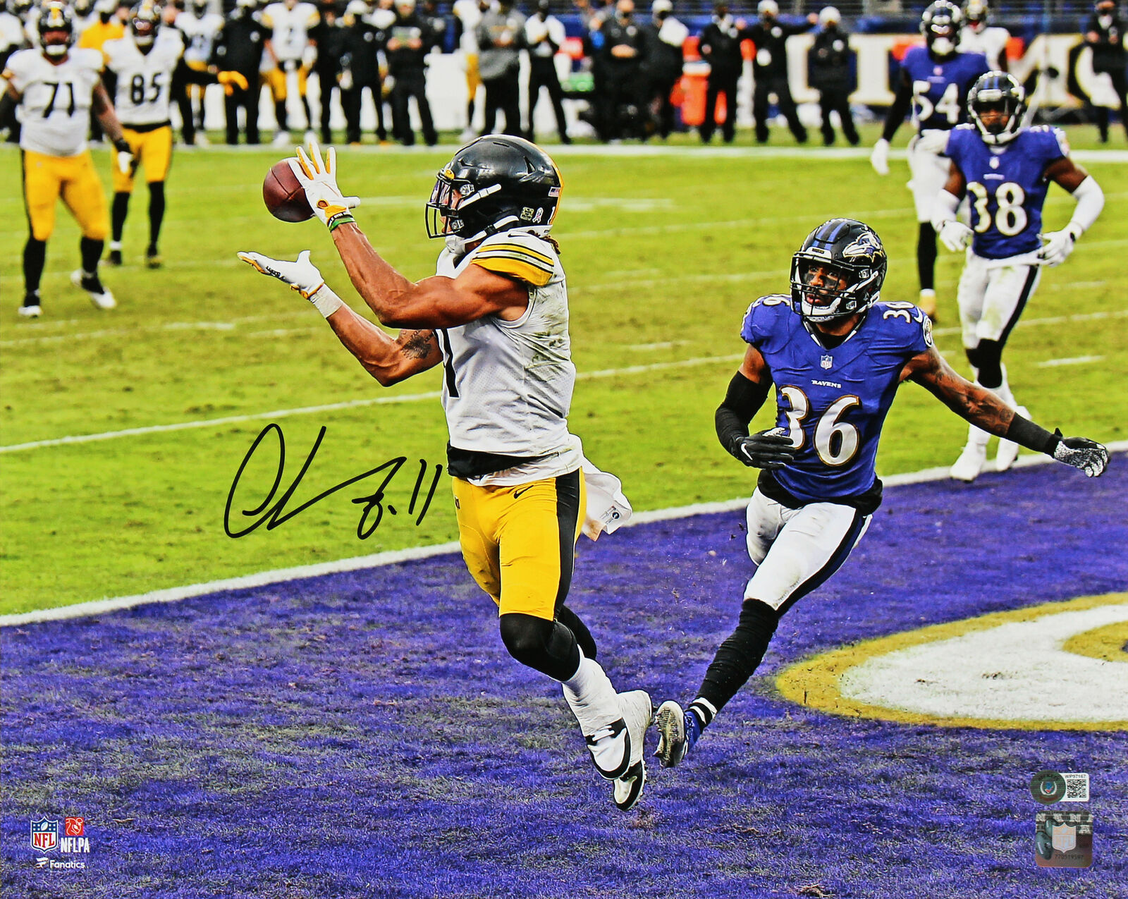 Steelers Chase Claypool Authentic Signed 16x20 Vs Ravens Photo Poster painting BAS Witnessed