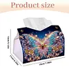 Shining Butterfly DIY PULeather Diamond Painting Tissue Box for Adults Beginners Gem Art Painting Napkin Holder for Living Room Bedroom Bathroom Table Decor