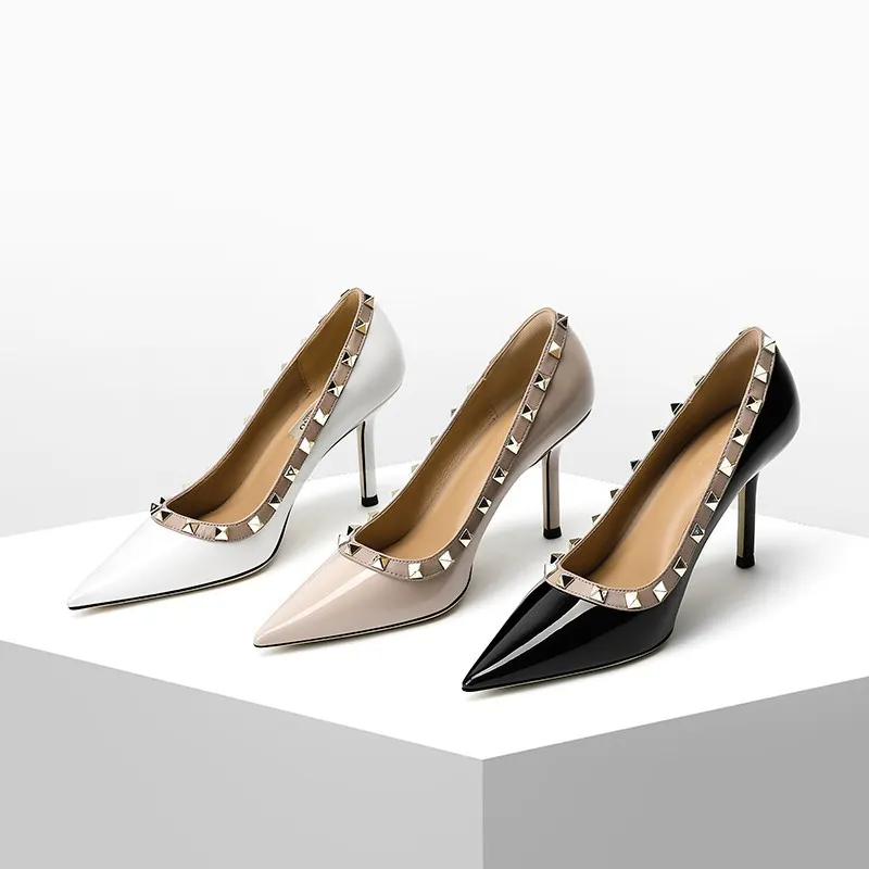 Breakj Breakj Black High Heels Women 2025 New Sharp Head Light-Healed French Temperament Professional Patent Leather Single Shoes