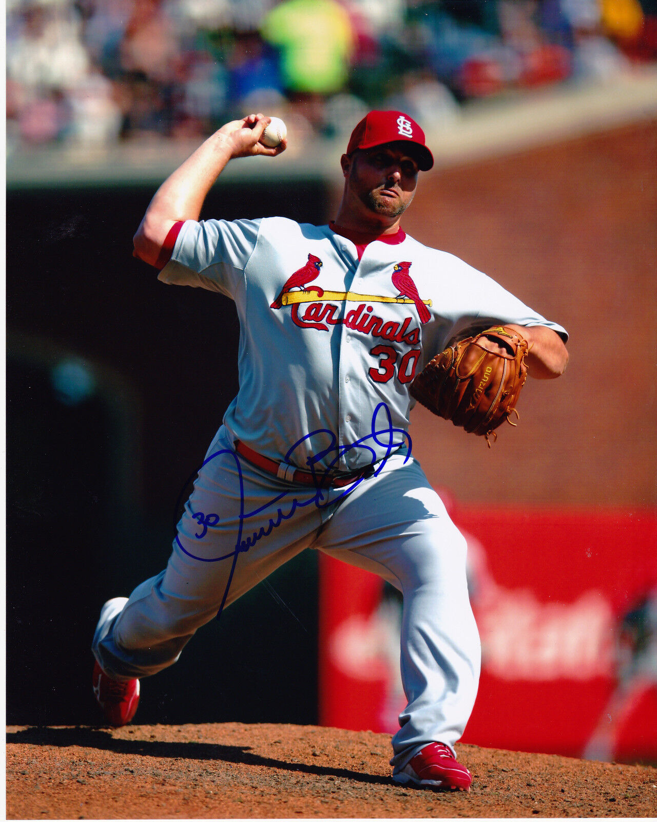 JONATHAN BROXTON ST. LOUIS CARDINALS ACTION SIGNED 8x10