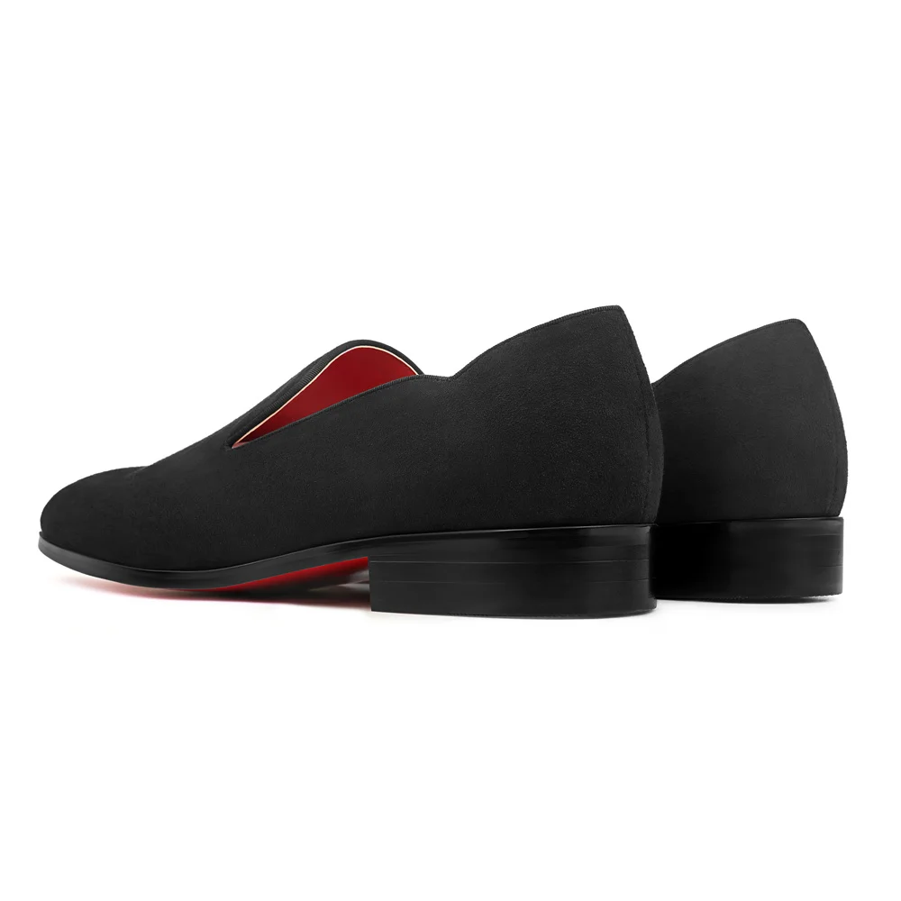 Merumote Gentleman's Oxford Red bottom Shoes V Sharped Suede Party Wedding Banquet Shoes-MERUMOTE