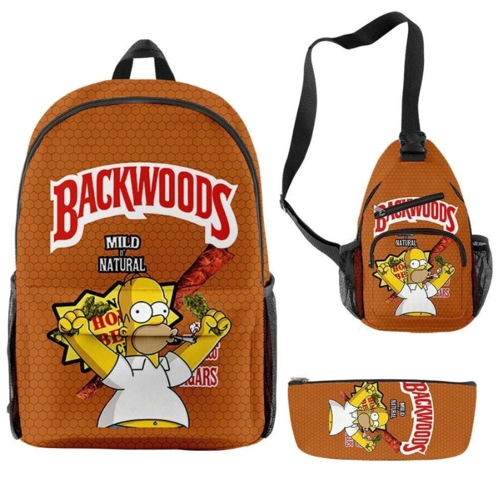 Backwoods Series Backpack 3 Pieces Rick and Morty 3D Print School Bags