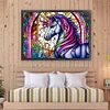 >SALE<Full Embroidery Cotton Thread 11CT Print Stain Glass Unicorn Cross Stitch60x45cm