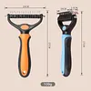 2In1 Pet Grooming Rake Anti-Slip Handle Double-Sided Deshedding Comb Multi-Purpose Extra-Wide Dog Grooming Brush for Detangling Deshedding Brushing/Thinning