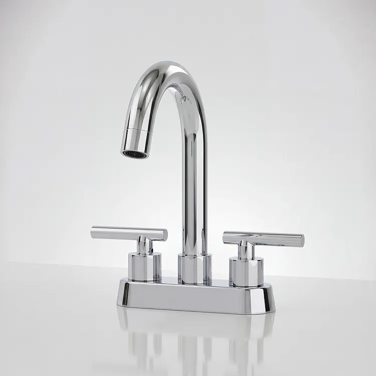 EVERSTEIN 360 Swivel Spout Centerset Bathroom Sink Faucet Chrome, 8.9" H