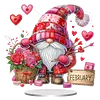 Diamond Painting Acrylic Valentines Day in February Gnome Ornaments Tabletop Home Office Decor