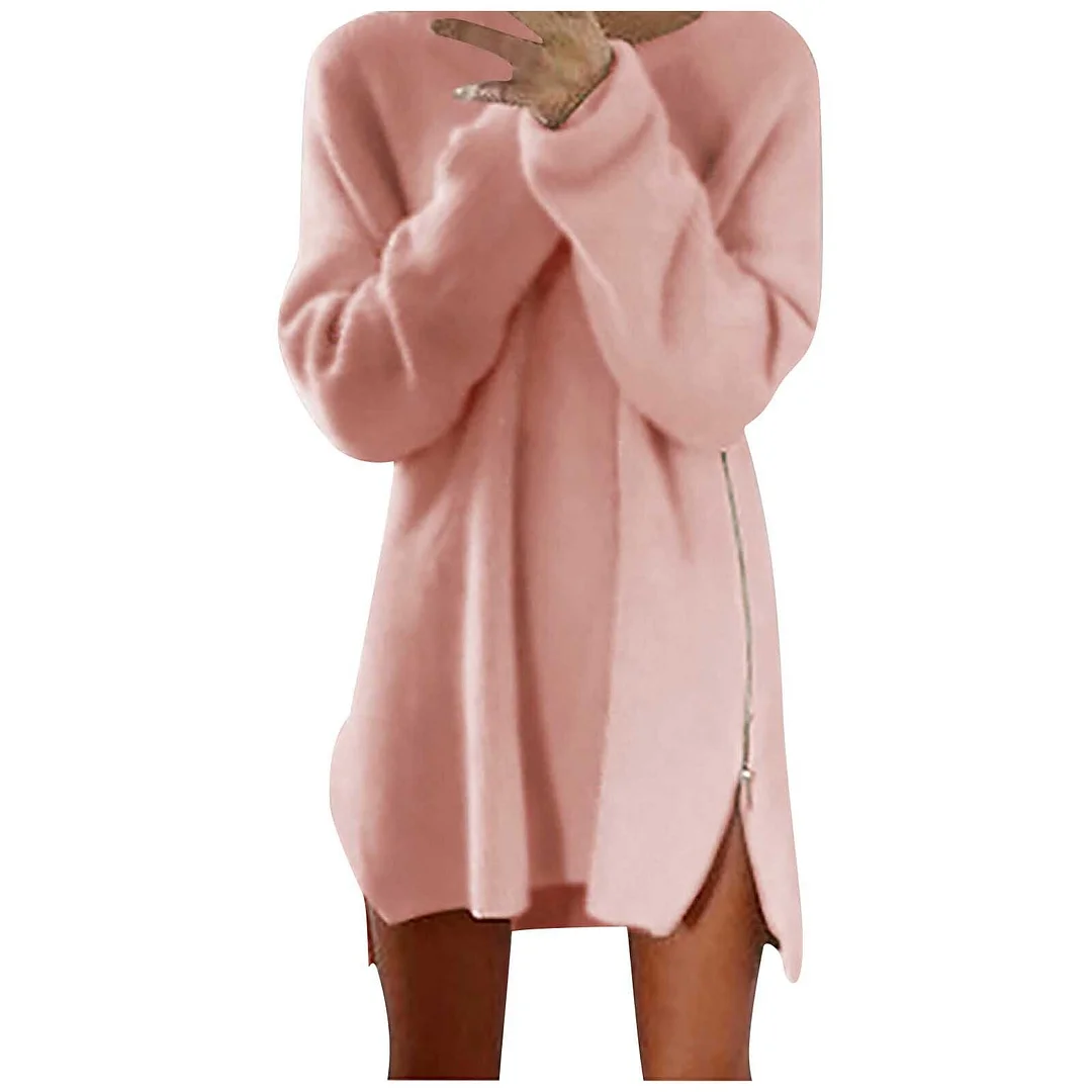 Plus Size Fashion Comfortable Blouse Zipper O-Neck Tops Tee Casual Autumn Winter Ladies Female Women Long Sleeve Blusas Pullover