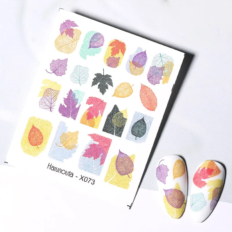 1PC Avocado/Watermelon/Orange Nail Stickers Summer Fruit Leaves Transfer Decals Sliders For Nails DIY Decoration Manicures-Nail Inspo
