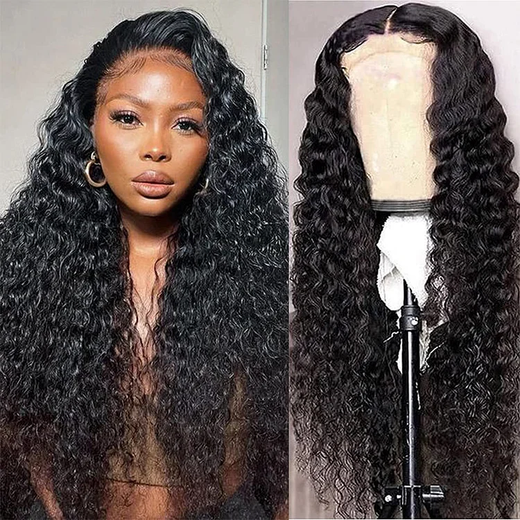 Deep Wave Invisible 5x5 HD Lace Closure Wig 180% Density Flash Sale